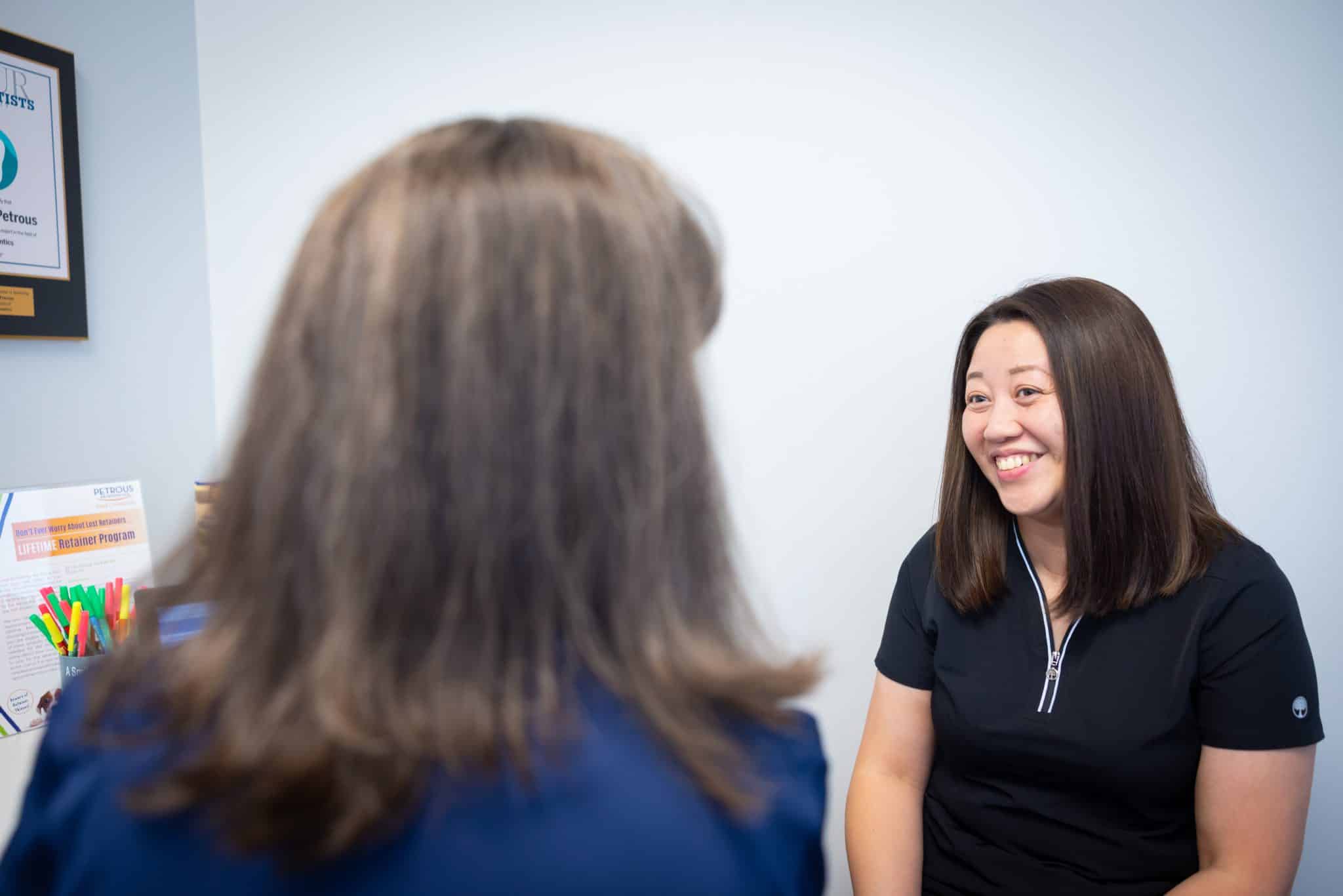 Orthodontic patient candid at Petrous Orthodontics in Royal Oak, MI