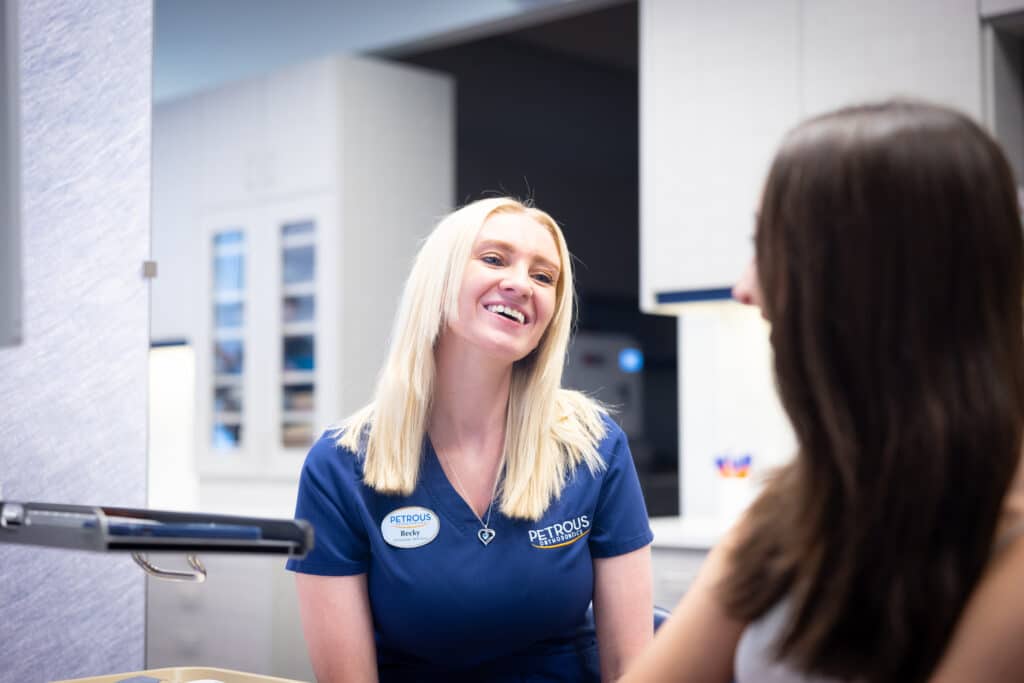 Petrous Orthodontics staff candid in Royal Oak, MI