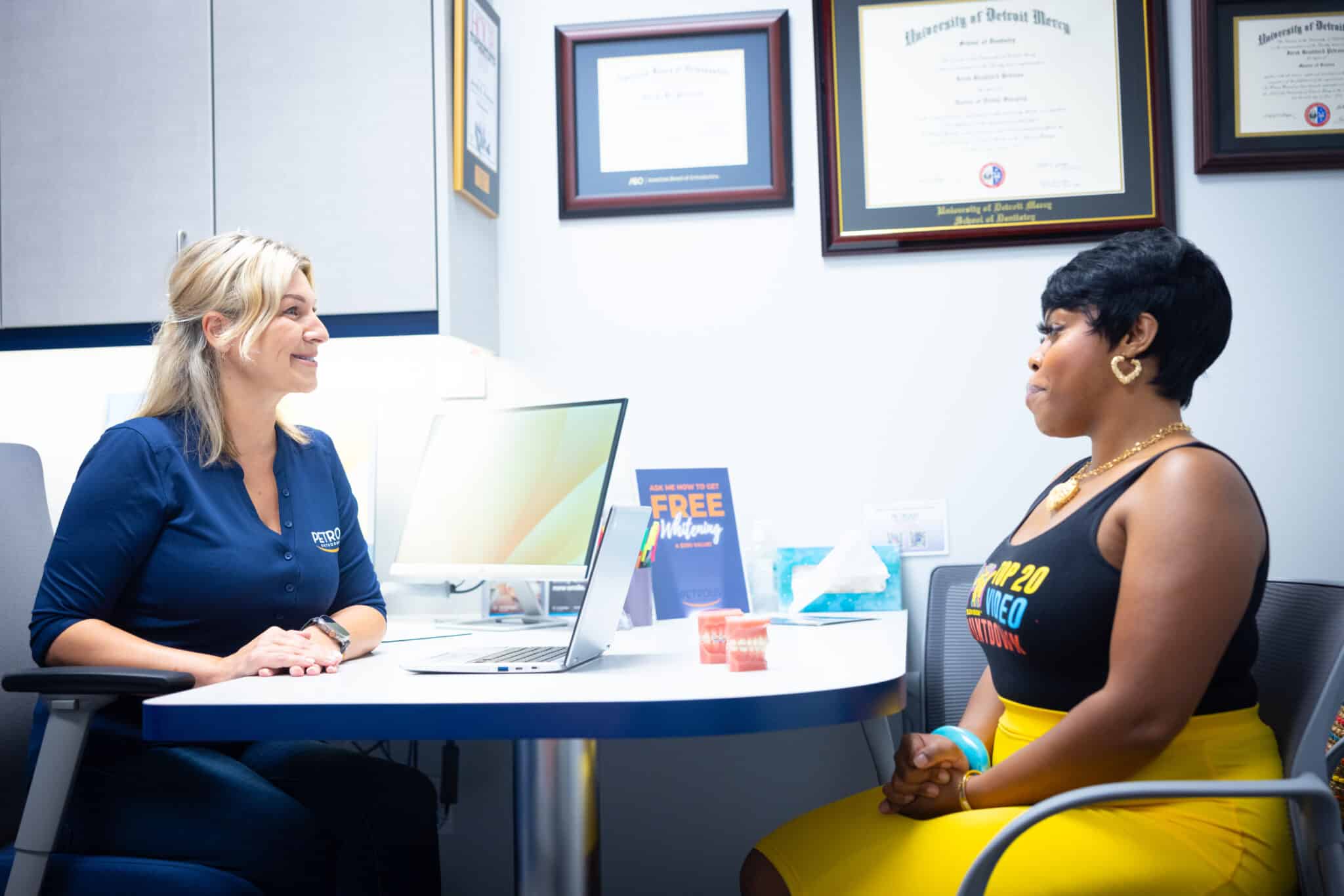 Petrous Orthodontics staff candid in Royal Oak