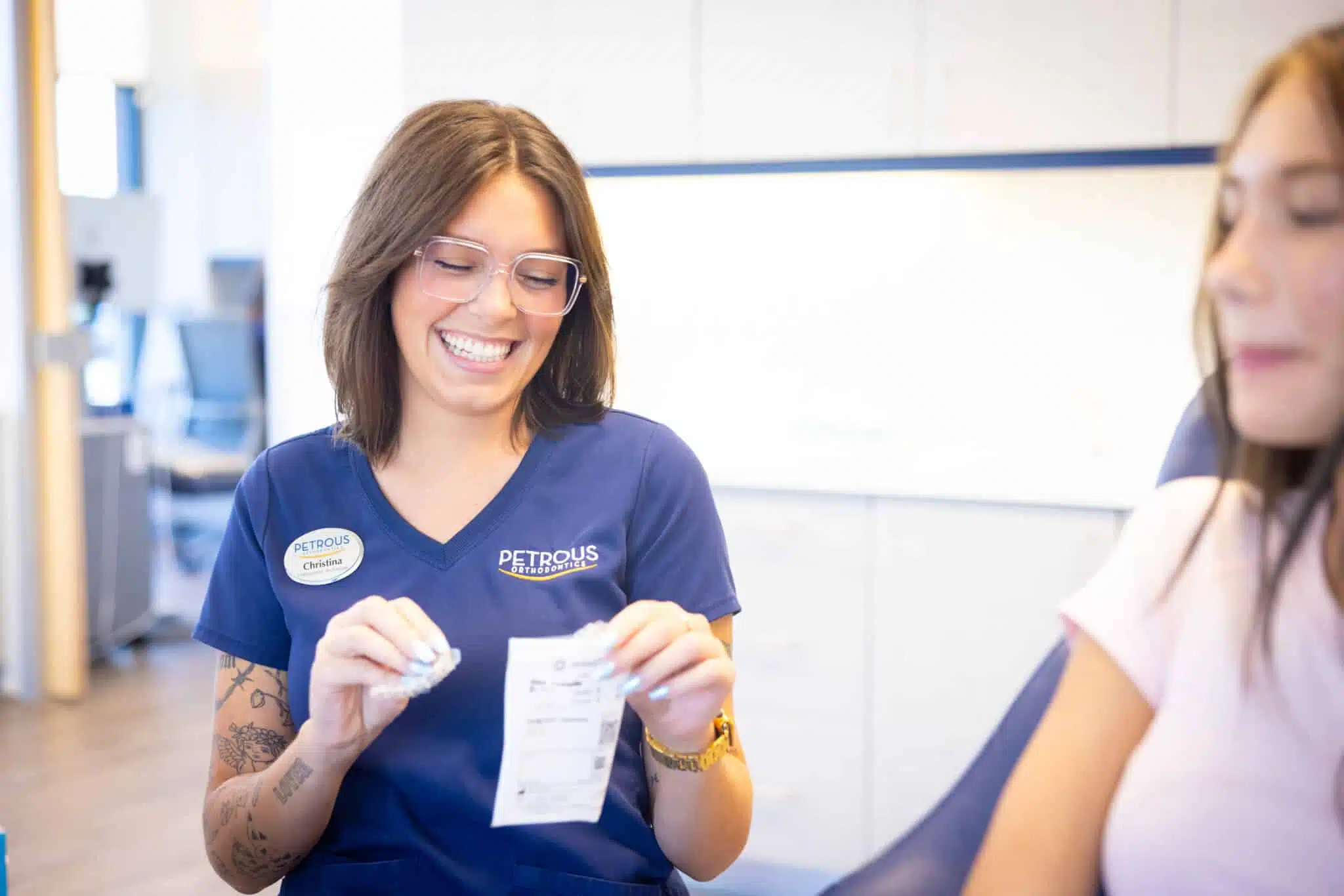 Petrous Orthodontics staff candid picture at Royal Oak, MI